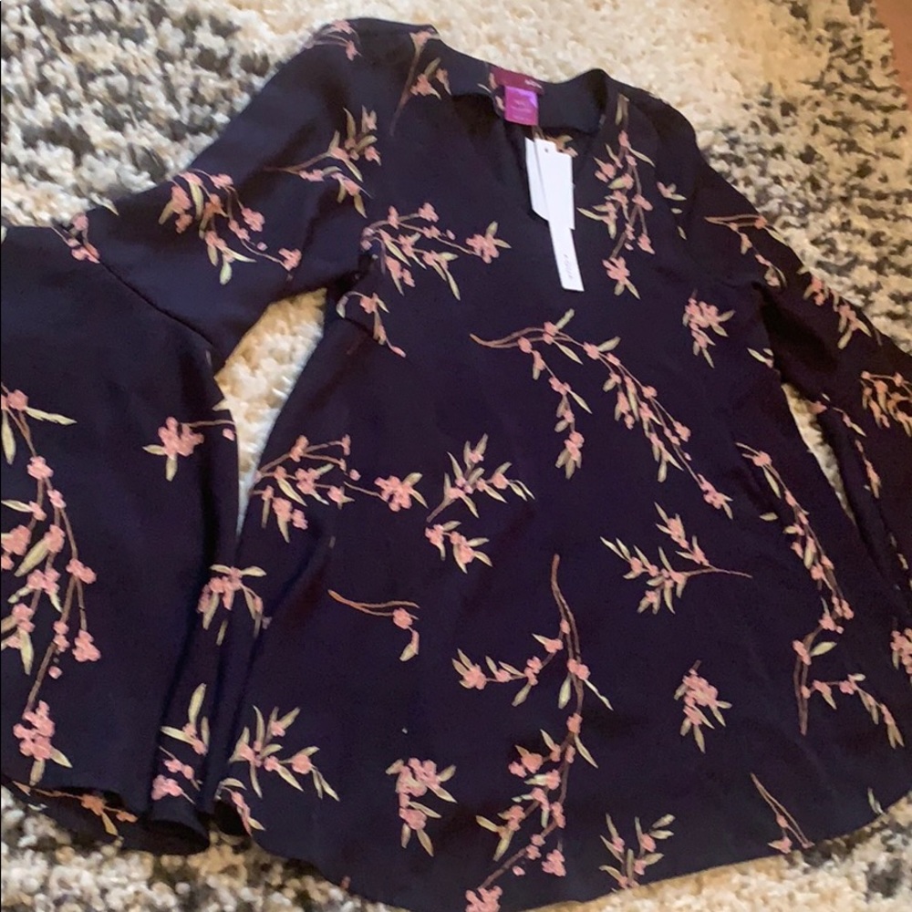 Aqua girls bellsleve top(dark navy) - Picture 3 of 3